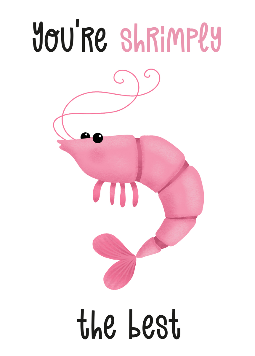 kawaii shrimp card