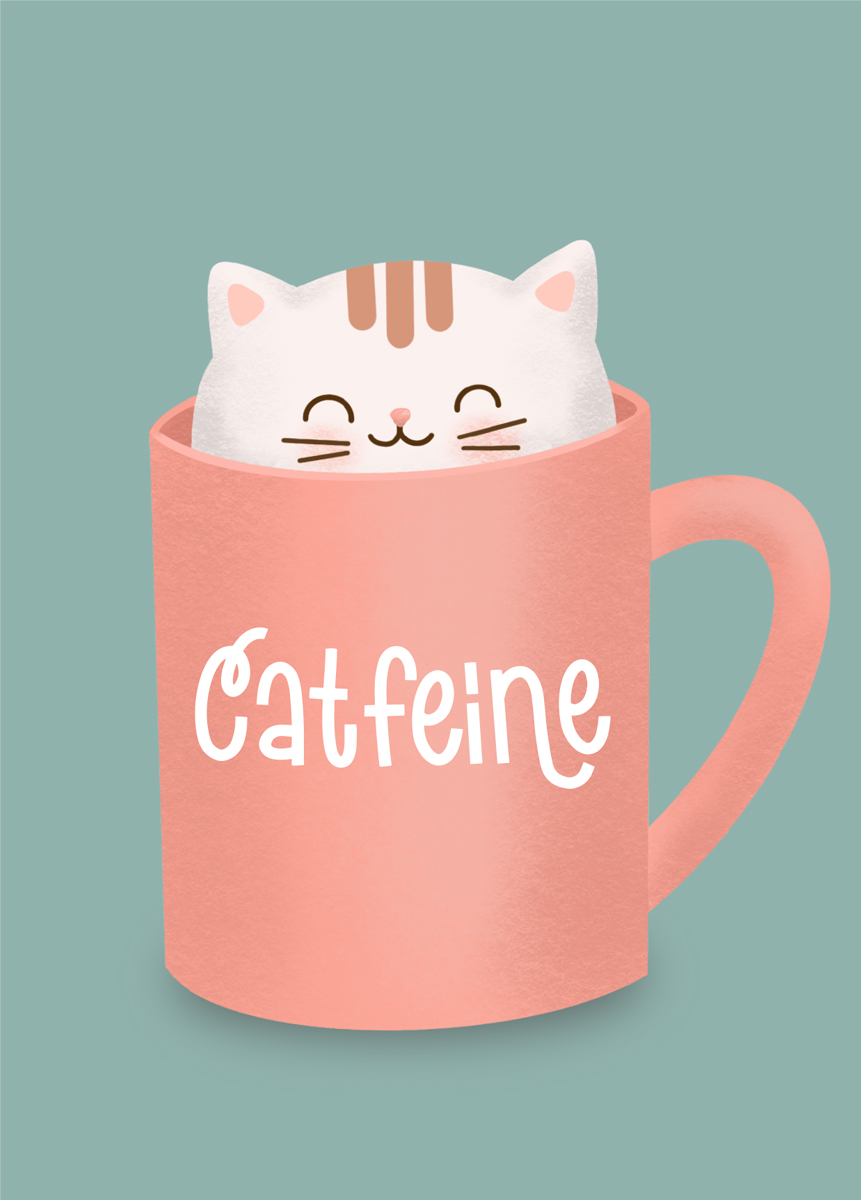 cat coffee card