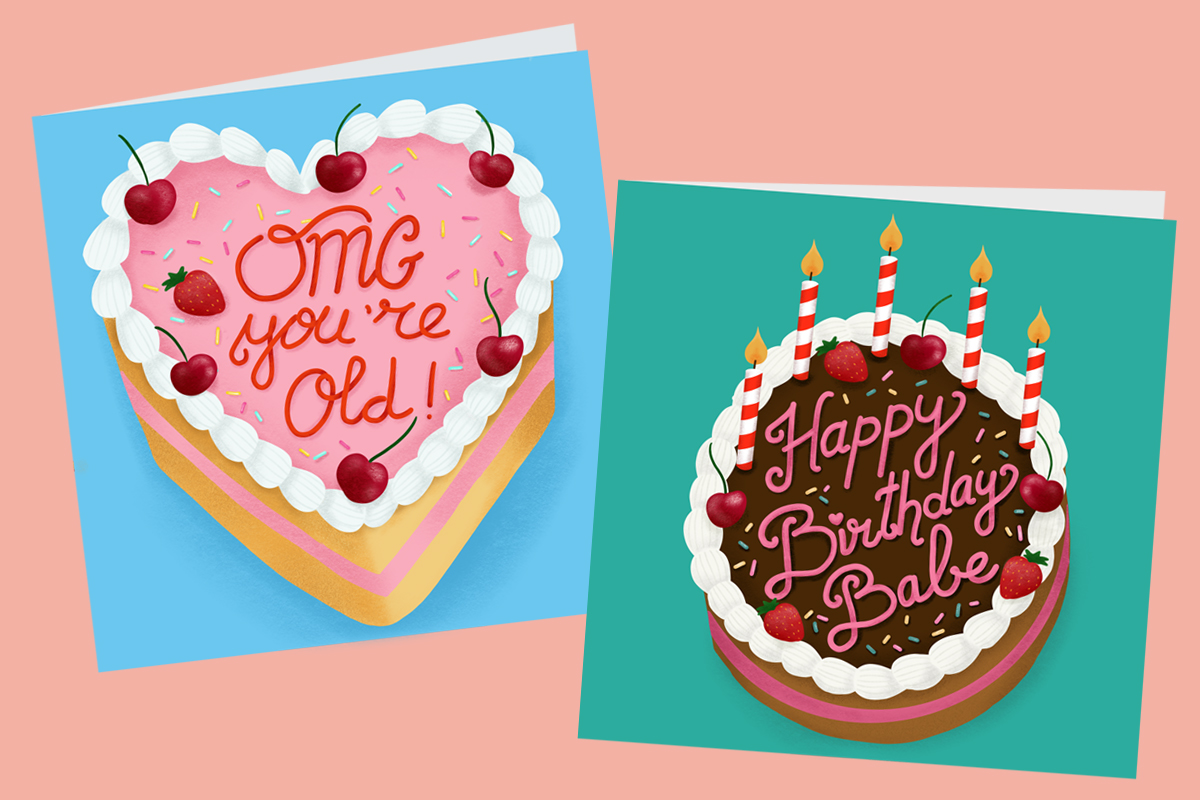 cake illustration cards