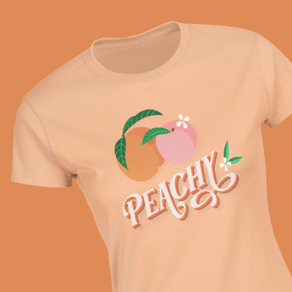 t-shirt peachy print