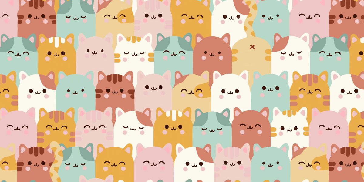 funny kawaii cat print