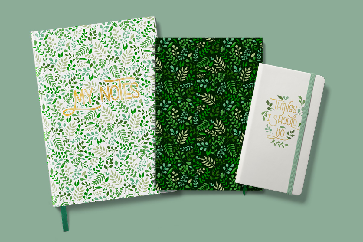 stationery leaf print