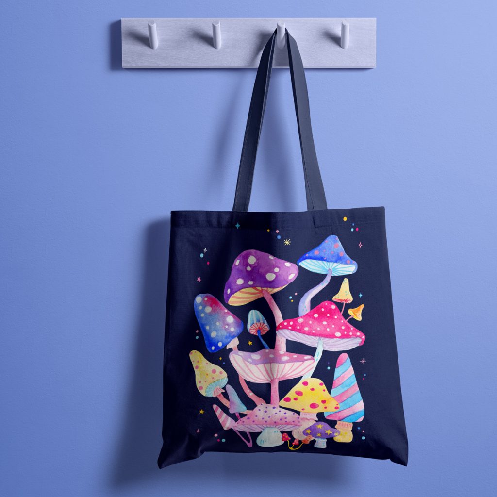 canvas bag mushrooms