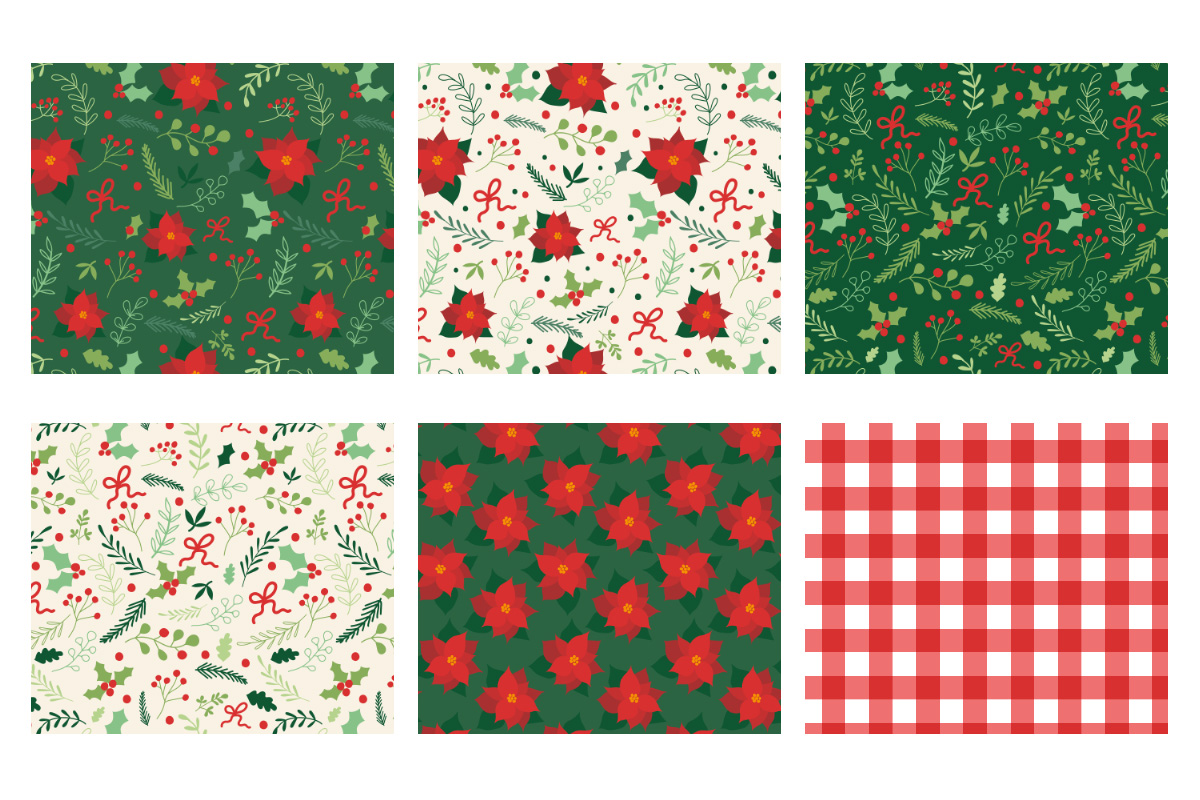 ChChristmas pattern green red