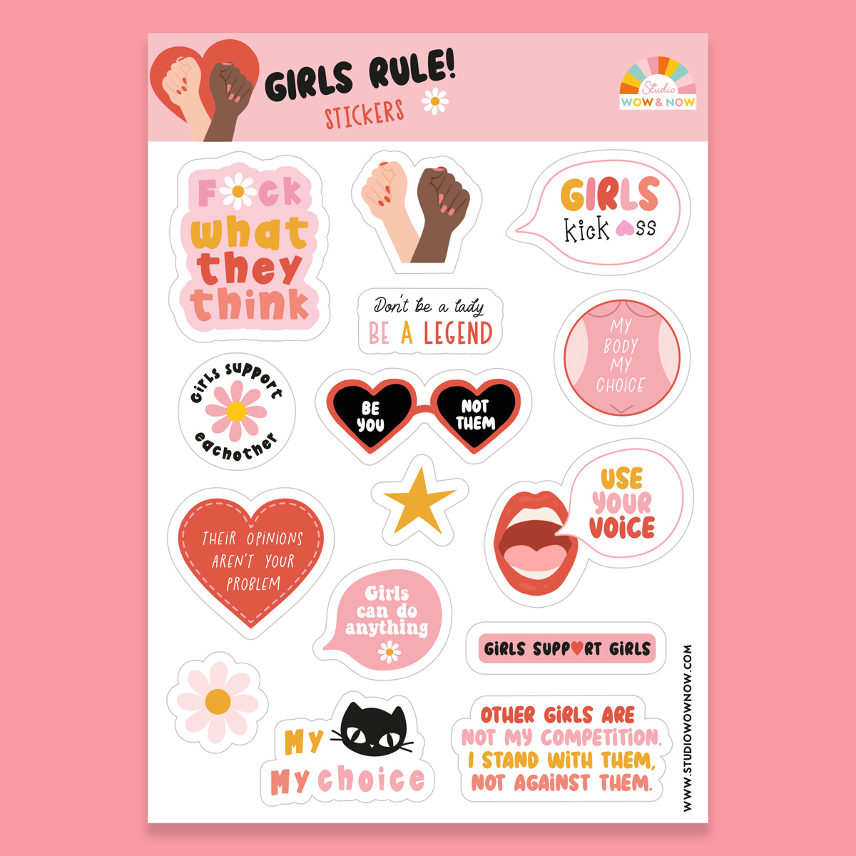 Girls rule stickers